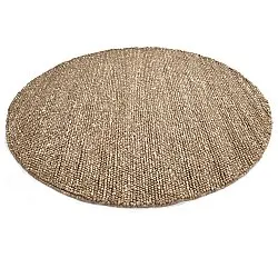 Tapete redondo - Avafors Wool Bubble (marrom claro/branco)