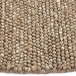 Tapete redondo - Avafors Wool Bubble (marrom claro/branco)