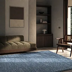 Tapete de lã - Avafors Wool Bubble (azul-marinho/creme)