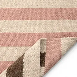 Tapete de lã - Covilha (creme/rosa envelhecido/marrom)