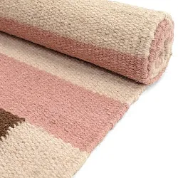 Tapete de lã - Covilha (creme/rosa envelhecido/marrom)