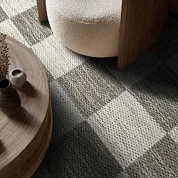 Tapete de lã - Dundee (cinza/branco)