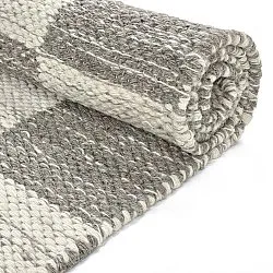 Tapete de lã - Dundee (cinza/branco)