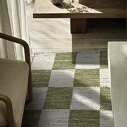 Tapete de lã - Dundee (verde/branco)