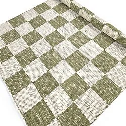 Tapete de lã - Dundee (verde/branco)