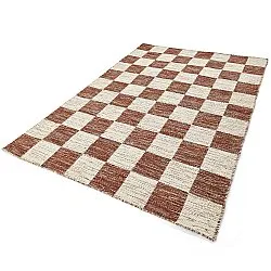 Tapete de lã - Dundee (vermelho/branco)