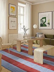 Tapete de lã - Garine (azul/vermelho)