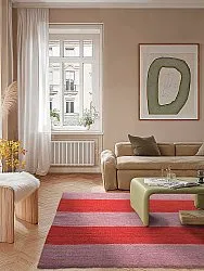 Tapete de lã - Garine (rosa/vermelho)