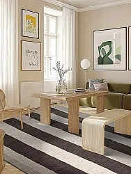 Tapete de lã - Garine (preto/bege)