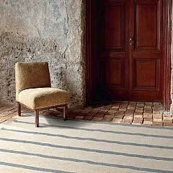 Tapete de lã - Luton (denim desbotado/branco)