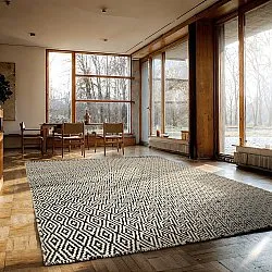 Tapete de lã - Monastir (preto/branco)