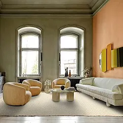 Tapete de lã - Ovelia (bege/branco)