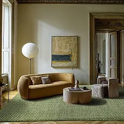 Tapete de lã - Ovelia (verde/branco)