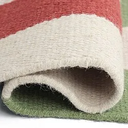 Tapete de lã - Peniche (creme/verde/vermelho)