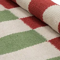 Tapete de lã - Peniche (creme/verde/vermelho)