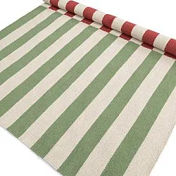 Tapete de lã - Peniche (creme/verde/vermelho)