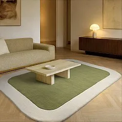 Tapete de lã - Puri Hand Tufted Wool Premium (verde/creme)