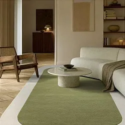 Tapete de lã - Puri Hand Tufted Wool Premium (verde/creme)