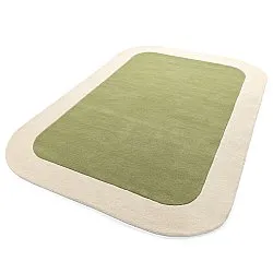 Tapete de lã - Puri Hand Tufted Wool Premium (verde/creme)