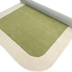 Tapete de lã - Puri Hand Tufted Wool Premium (verde/creme)