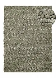 Tapete de lã - Sala Irregular Wool Bubble (verde musgo/mescla branca)