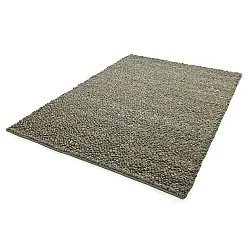 Tapete de lã - Sala Irregular Wool Bubble (verde musgo/mescla branca)