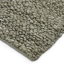 Tapete de lã - Sala Irregular Wool Bubble (verde musgo/mescla branca)