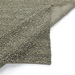 Tapete de lã - Sala Irregular Wool Bubble (verde musgo/mescla branca)