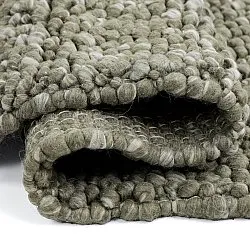 Tapete de lã - Sala Irregular Wool Bubble (verde musgo/mescla branca)