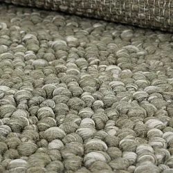Tapete de lã - Sala Irregular Wool Bubble (verde musgo/mescla branca)