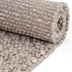Tapete de lã - Sala Irregular Wool Bubble (taupe/branco mescla)