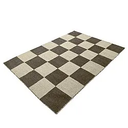 Tapete de lã - Scacco (preto/bege)
