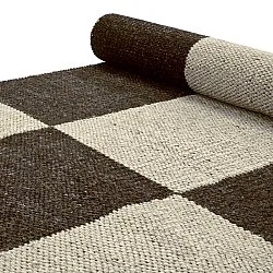 Tapete de lã - Scacco (preto/bege)