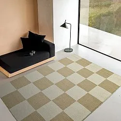 Tapete de lã - Scacco (branco/bege)