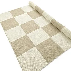 Tapete de lã - Scacco (branco/bege)