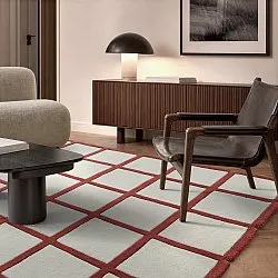 Tapete de lã - Syl Hand Tufted Wool Premium (vermelho/branco)
