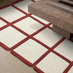 Tapete de lã - Syl Hand Tufted Wool Premium (vermelho/branco)