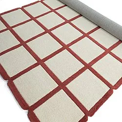 Tapete de lã - Syl Hand Tufted Wool Premium (vermelho/branco)