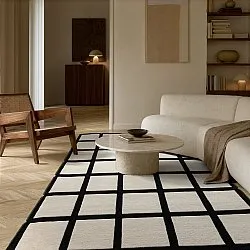 Tapete de lã - Syl Hand Tufted Wool Premium (preto/branco)