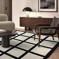 Tapete de lã - Syl Hand Tufted Wool Premium (preto/branco)