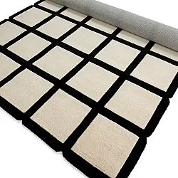 Tapete de lã - Syl Hand Tufted Wool Premium (preto/branco)
