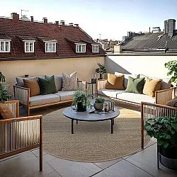 Tapete redondo - Indoor/Outdoor Arlo (bege)