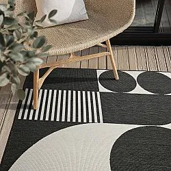 Tapete para interior e exterior - Aurora (preto/branco)