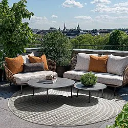 Tapete redondo - Indoor/Outdoor Devon (cinza)