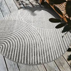 Tapete redondo - Indoor/Outdoor Devon (cinza)