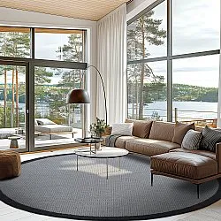 Tapete redondo - Sortelha (preto)