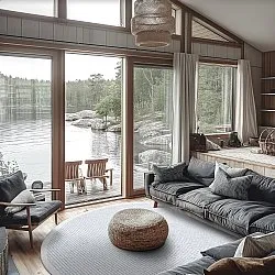 Tapete redondo - Tromsø (azul)