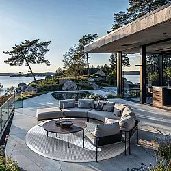 Tapete redondo - Tromsø (azul)