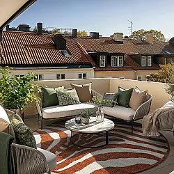 Tapete redondo - Indoor/Outdoor Winona (laranja)