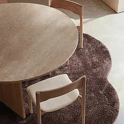 Tapete Redondo Ondulado - Aranga Super Soft Fur (marrom escuro)